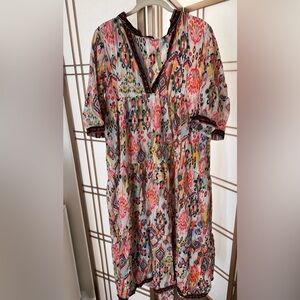 Free Multicolor Floral dress with gold sparkle!